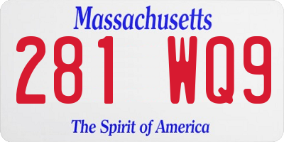 MA license plate 281WQ9