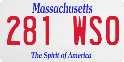 MA license plate 281WS0