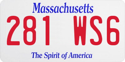 MA license plate 281WS6