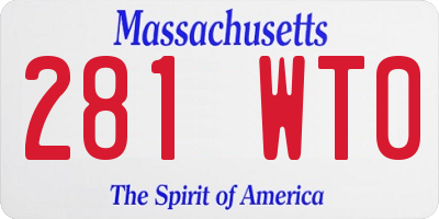 MA license plate 281WT0