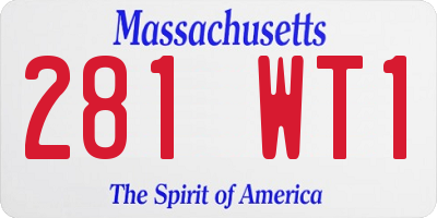 MA license plate 281WT1