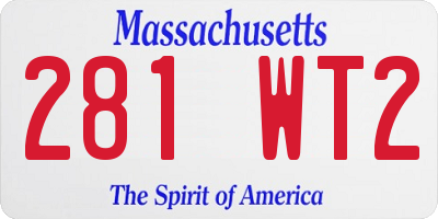 MA license plate 281WT2