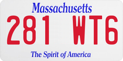 MA license plate 281WT6