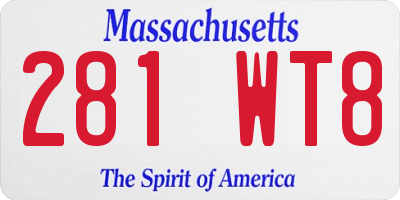 MA license plate 281WT8