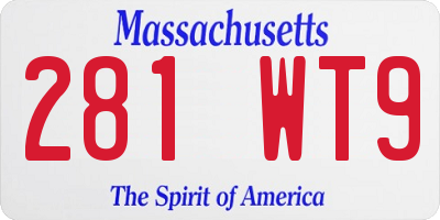 MA license plate 281WT9