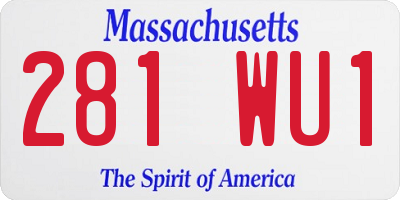 MA license plate 281WU1