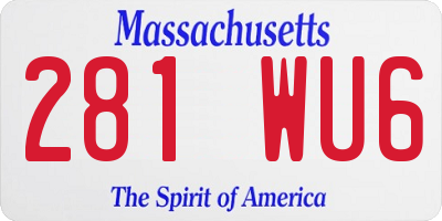 MA license plate 281WU6