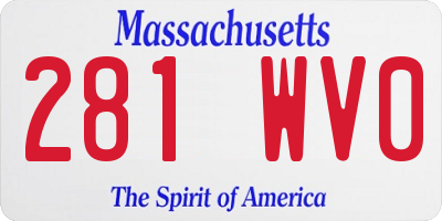 MA license plate 281WV0