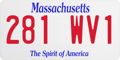 MA license plate 281WV1