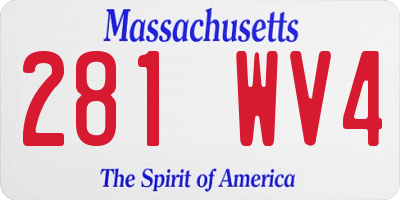 MA license plate 281WV4