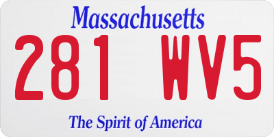 MA license plate 281WV5