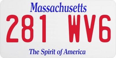 MA license plate 281WV6