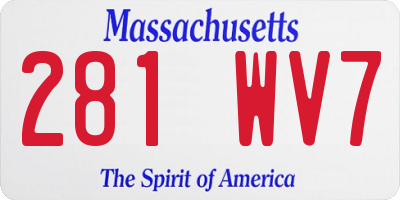 MA license plate 281WV7