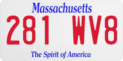 MA license plate 281WV8