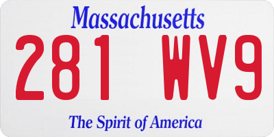 MA license plate 281WV9