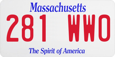MA license plate 281WW0