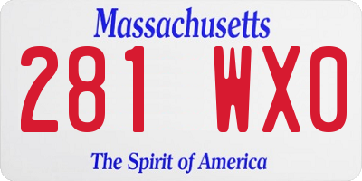 MA license plate 281WX0