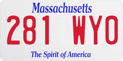 MA license plate 281WY0