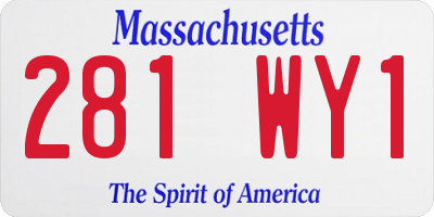 MA license plate 281WY1