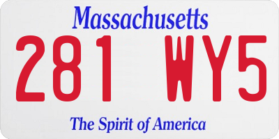 MA license plate 281WY5