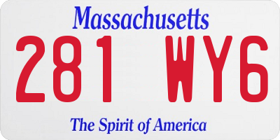 MA license plate 281WY6