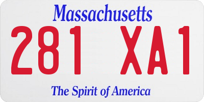 MA license plate 281XA1