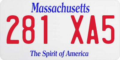 MA license plate 281XA5