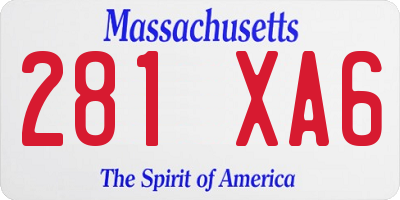 MA license plate 281XA6