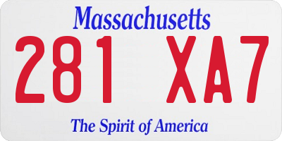 MA license plate 281XA7
