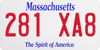 MA license plate 281XA8
