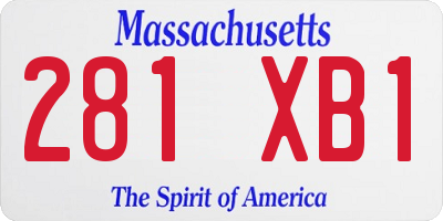 MA license plate 281XB1