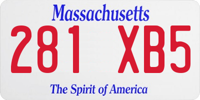 MA license plate 281XB5