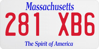 MA license plate 281XB6