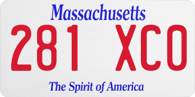MA license plate 281XC0