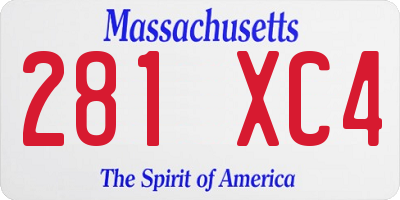 MA license plate 281XC4