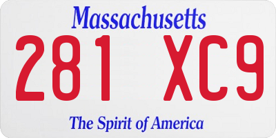 MA license plate 281XC9