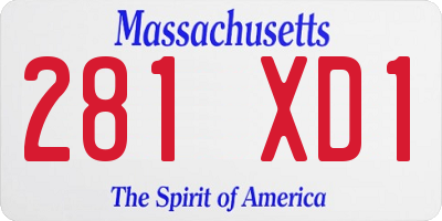 MA license plate 281XD1