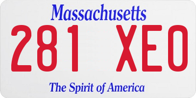 MA license plate 281XE0