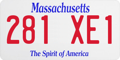 MA license plate 281XE1