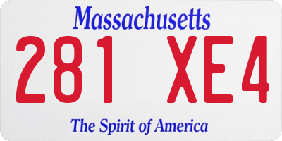 MA license plate 281XE4