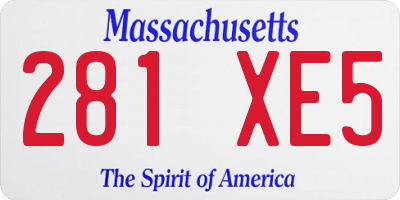 MA license plate 281XE5