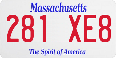 MA license plate 281XE8