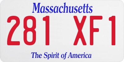 MA license plate 281XF1