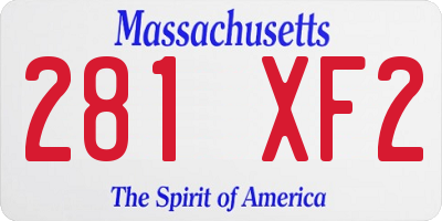 MA license plate 281XF2