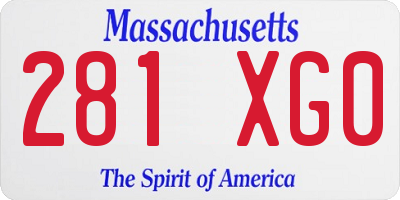 MA license plate 281XG0