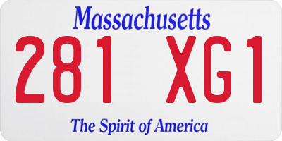 MA license plate 281XG1