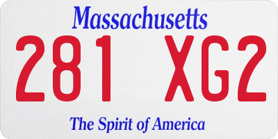 MA license plate 281XG2