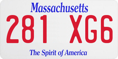 MA license plate 281XG6