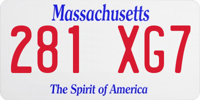 MA license plate 281XG7