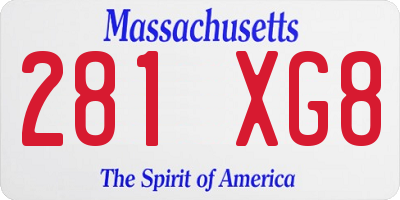 MA license plate 281XG8